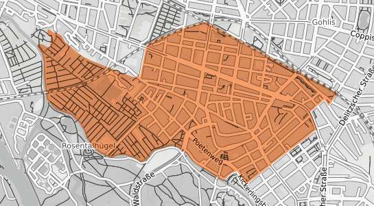 Mietspiegelkarte Leipzig Gohlis S&uuml;d